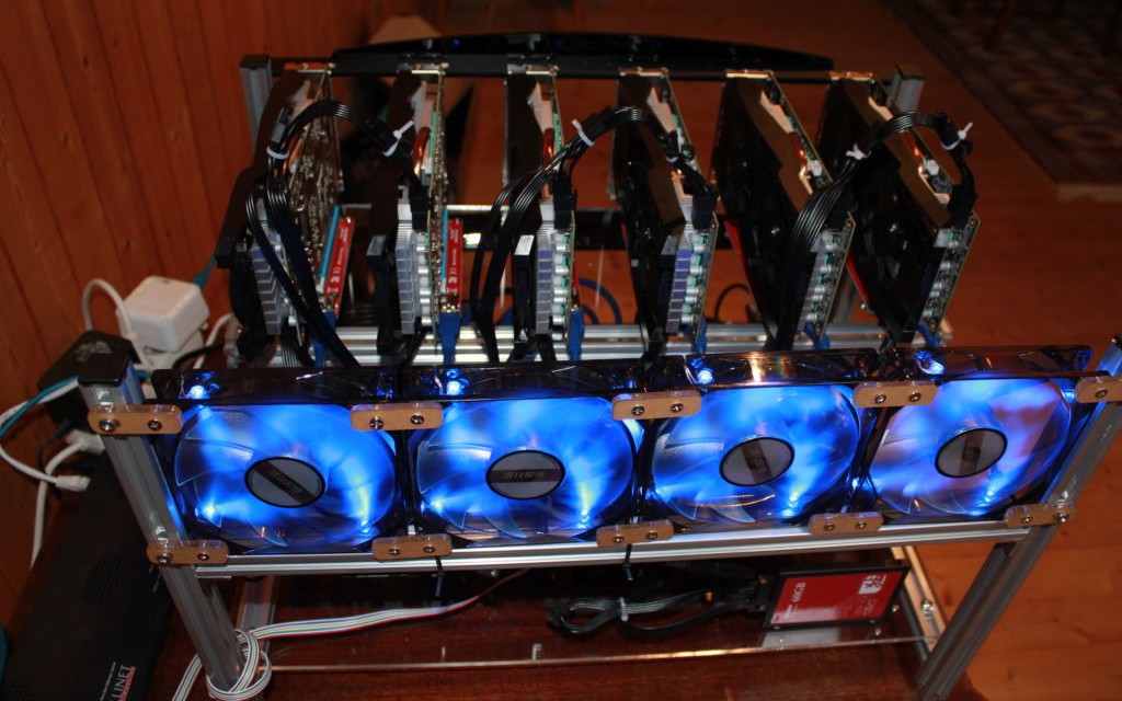 An efficient 6 GPU ethereum rig