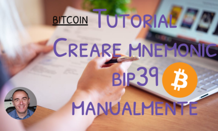 Tutorial: generazione manuale di mnemonic BIP39 bitcoin wallet