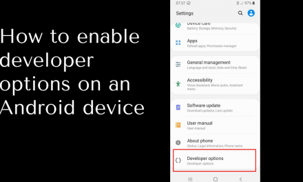 Android: how to enable developer options