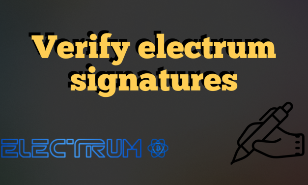 Public keys for electrum signatures verification