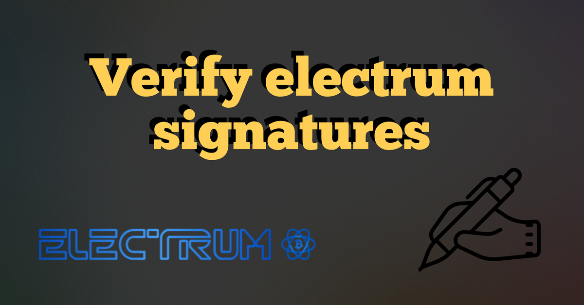 Public keys for electrum signatures verification