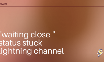 how to resolve: waiting close status lightning channel